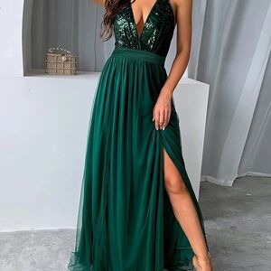 Elegant Green Evening Gown